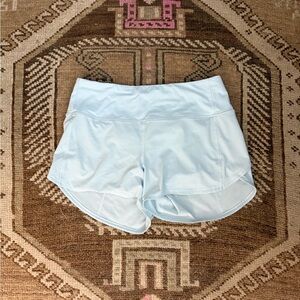 lululemon athletica pale blue high-waist athletic shorts